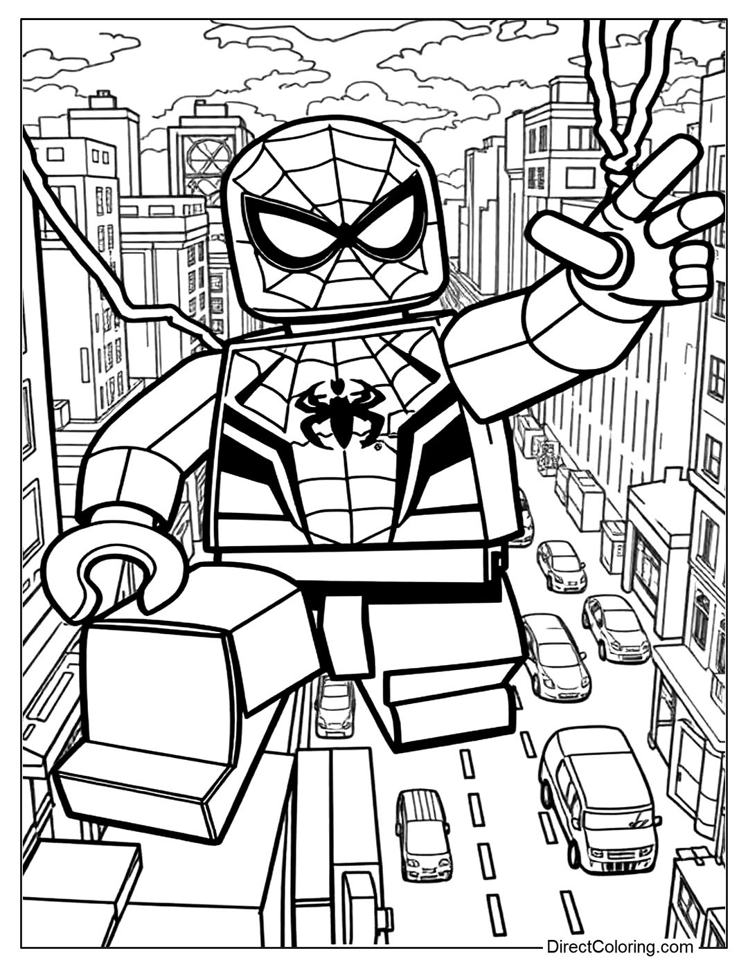 Lego Spiderman Coloring Page Free Printable